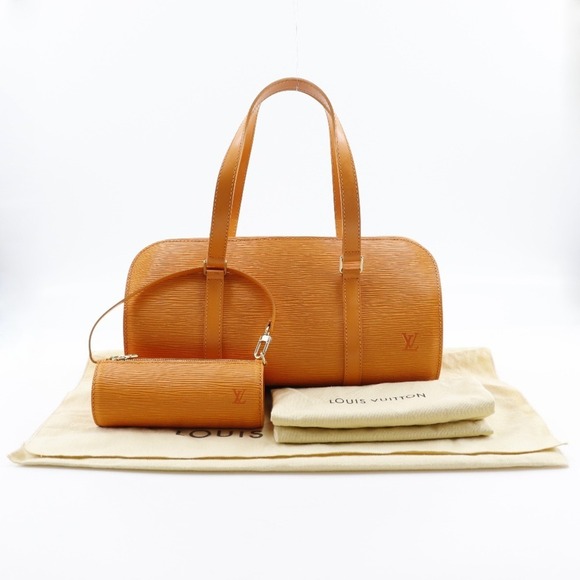 LOUIS VUITTON Orange Leather Pouch - Picture 14 of 14